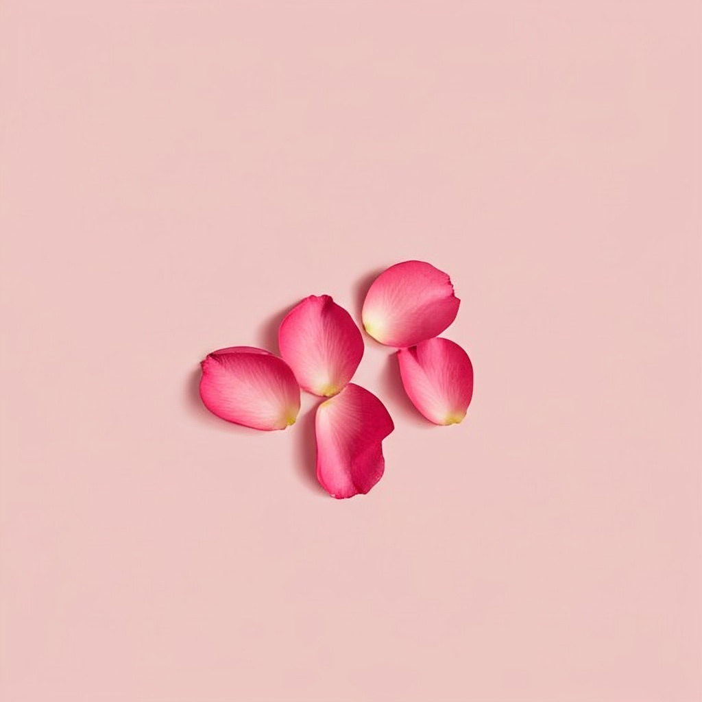 Pink petals on a blush background